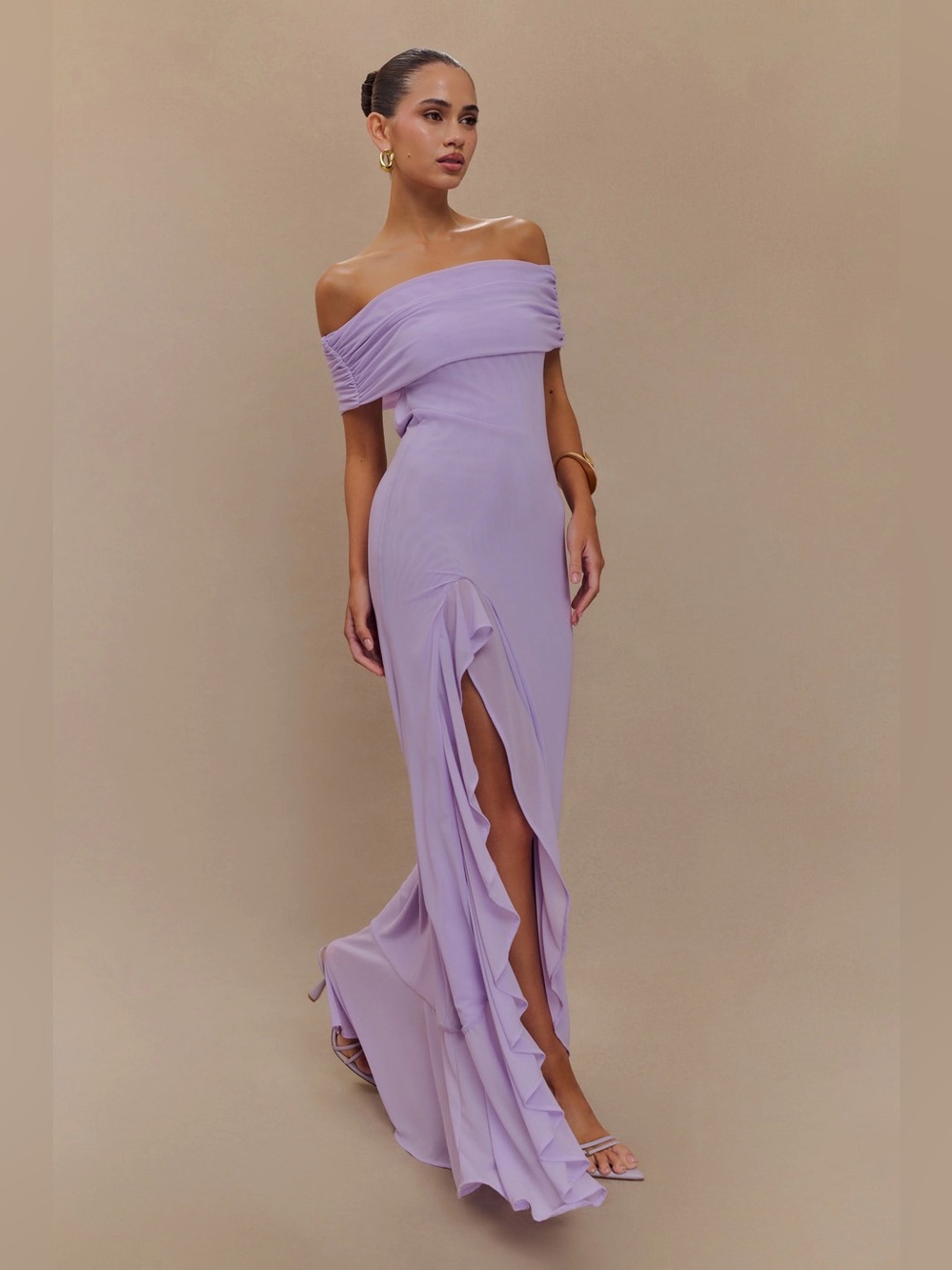 Meshki Off-the-shoulder Dress Lilac